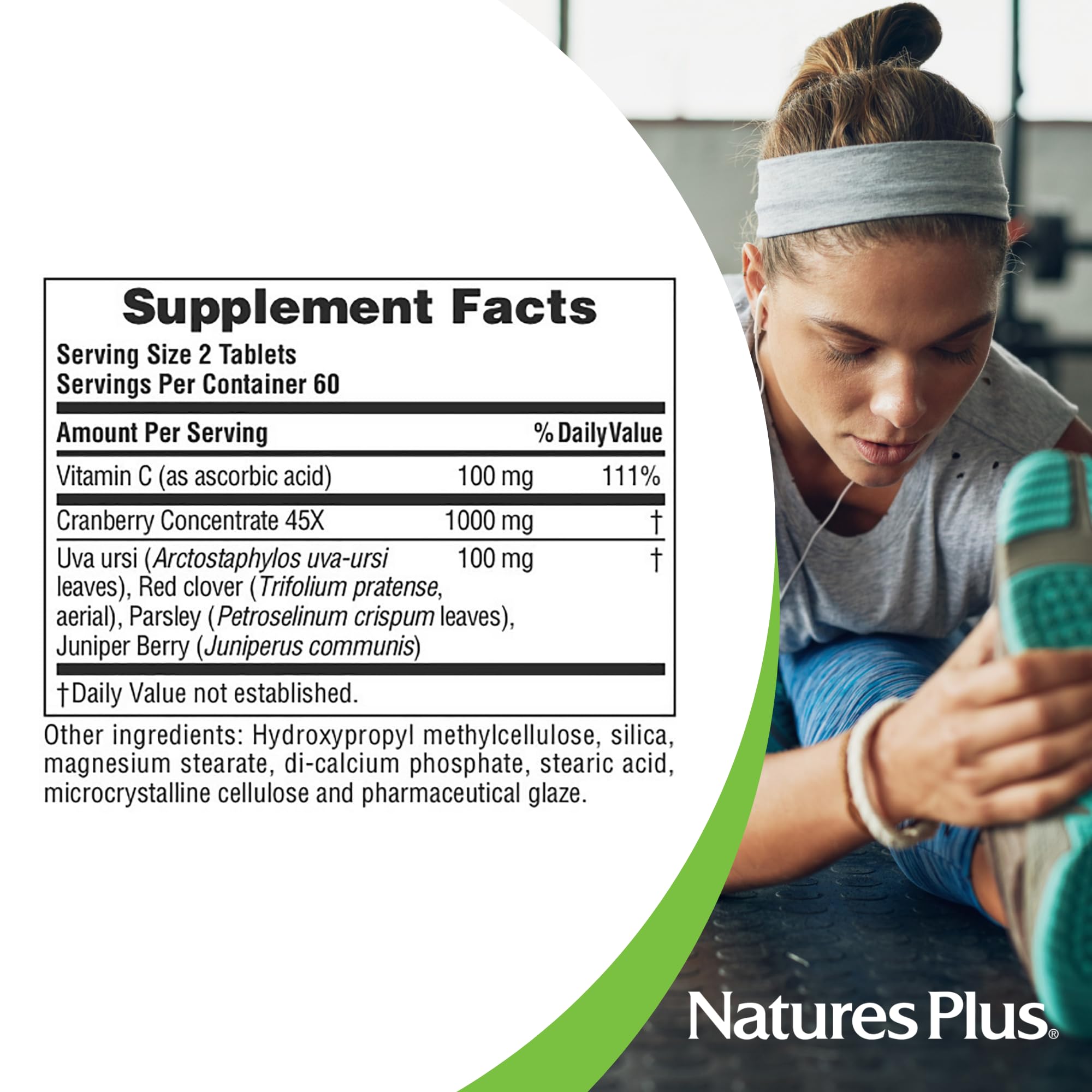 NaturesPlus Ultra Cranberry, Sustained Release - 1000mg, 120 Tablets - with Vitamin C - Vegetarian, Gluten Free - 60 Servings