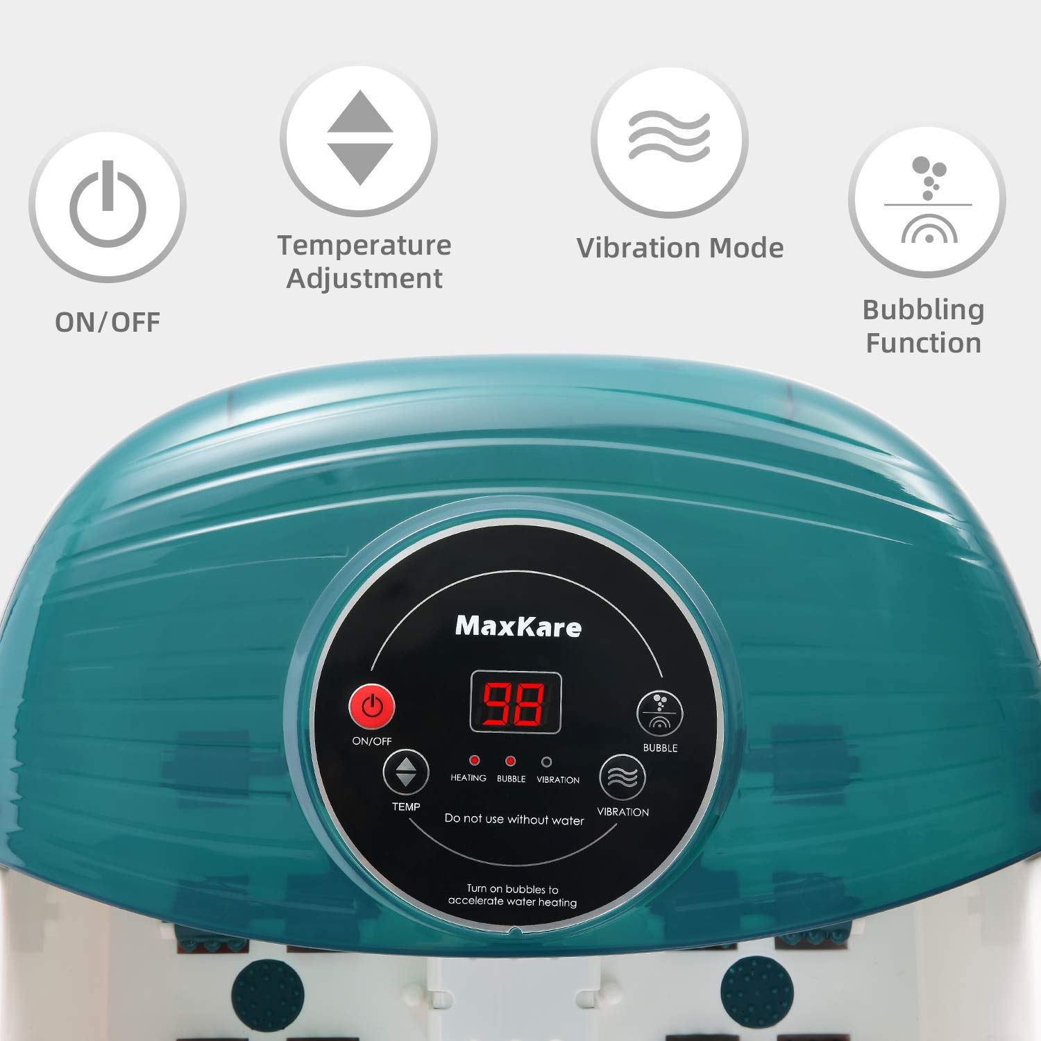 Foot Spa/Bath Massager with Heat, Bubbles, and Vibration, Digital Temperature Control, 16 Masssage Rollers with Mini Acupressure Massage Points, Soothe and Relax Tired Feet: Beauty