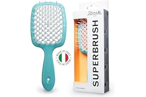 JÄNEKE Janeke Superbrush Detangler Brush Anti-static Hairbrush Easy For Wet or Dry Use Flexible with Nylon Bristle Great for All Hair Types - Long Thick Curly -The Original Italian Patent (Tiffany)