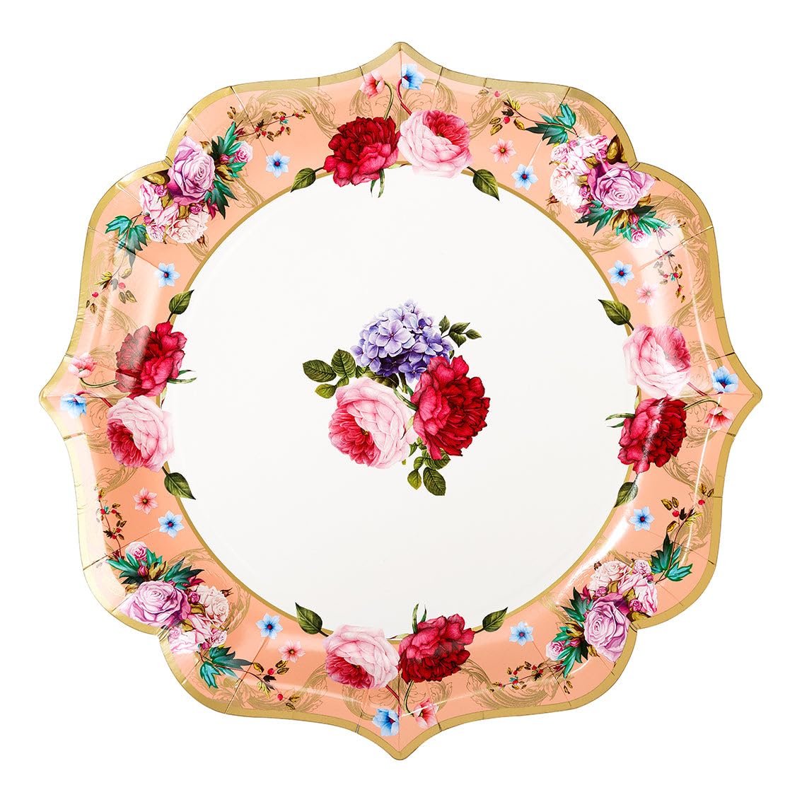 Sale Price! Pretty Large Floral Serving Plates/Platters, Truly Scrumptious Vintage Theme Perfect for Your Afternoon Tea Party, Birthday, Wedding Fully Recyclable 31cm | 4 Pack