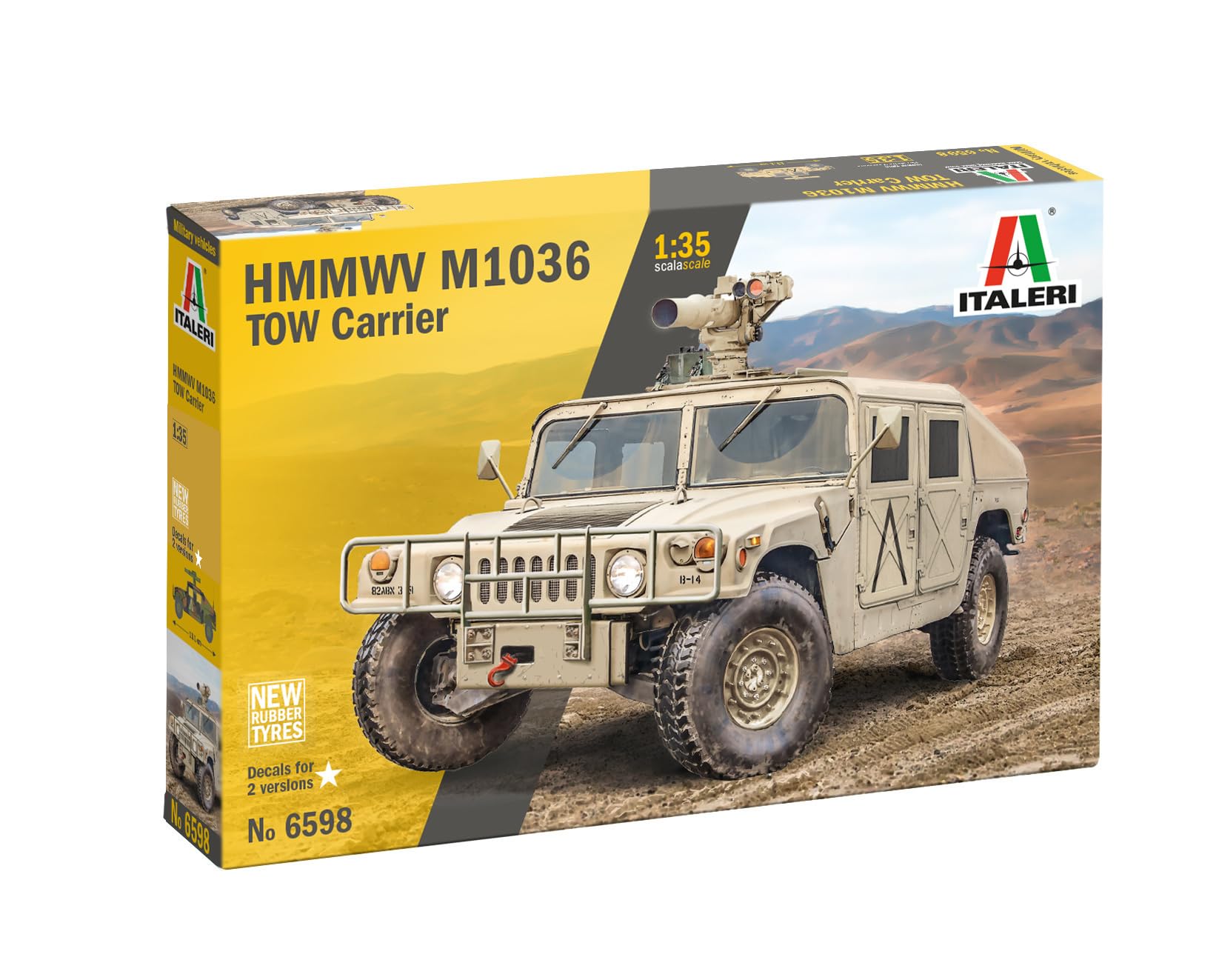 ITALERI 6598 1:35 HMMWV M966 Tow Carrier-Faithful Replica, Building, Plastic, Military Kit, Standing Model