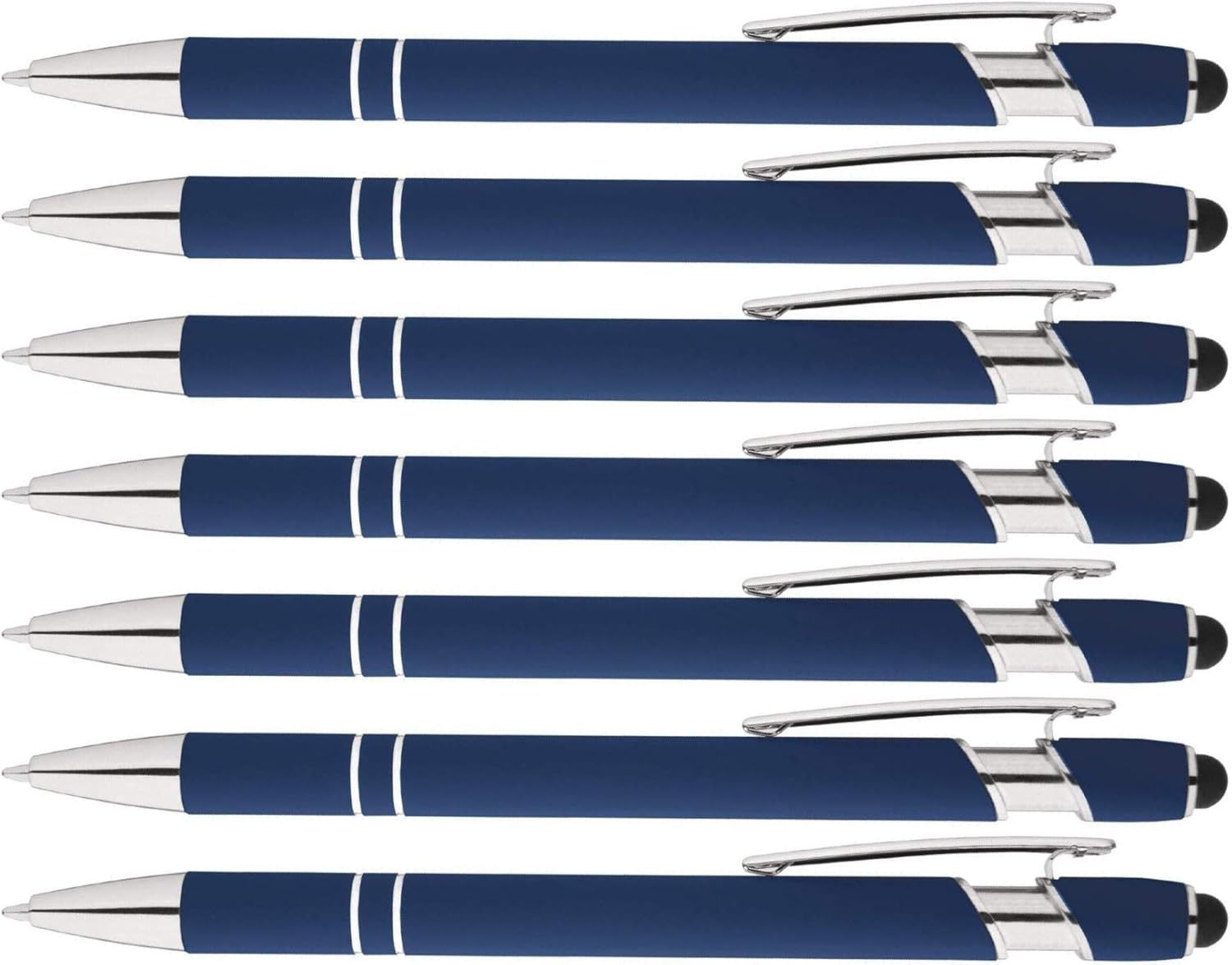 Rainbow Rubberized Soft Touch Ballpoint Pen with Stylus