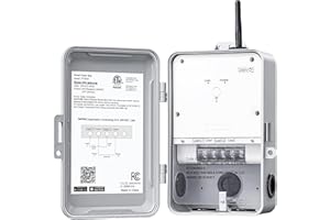 DEWENWILS Pool Pump Timer, Heavy Duty Outdoor WiFi Timer Box, 40A 240VAC 3HP, Work with Smart Life, Alexa, Google Assistant, Easy Wiring for Pool, Water Heater, ETL Listed