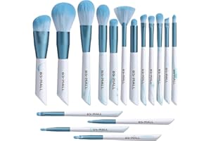 新品 Makeup Brushes BS-MALL Premium Synthetic Foundation Powder Concealers Eye Shadows Makeup 16 Pcs Brush Set (B-Blue)