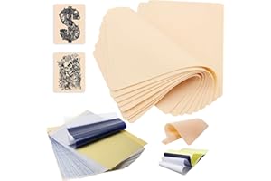 Ruicoo Tattoo Practice Skin With Transfer Paper - 35Pcs Kit Including 10Pcs Double Side Skin and 25Pcs Stencil Paper for Supplies