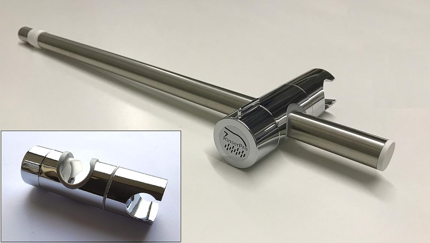 RinserPro Shower Head Extender And Universal Riser Rail Bracket Kit