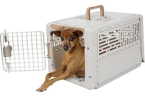 SportPet Designs Collapsible X-Small Pet Travel Carrier (Tan), Hard-Sided Kennel for Small Dogs, Puppies, Cats, Kittens, Animals up to 20lbs, Washable Home & Outdoor Pet Crate, 19.6"L x 13.5"W x 12"H