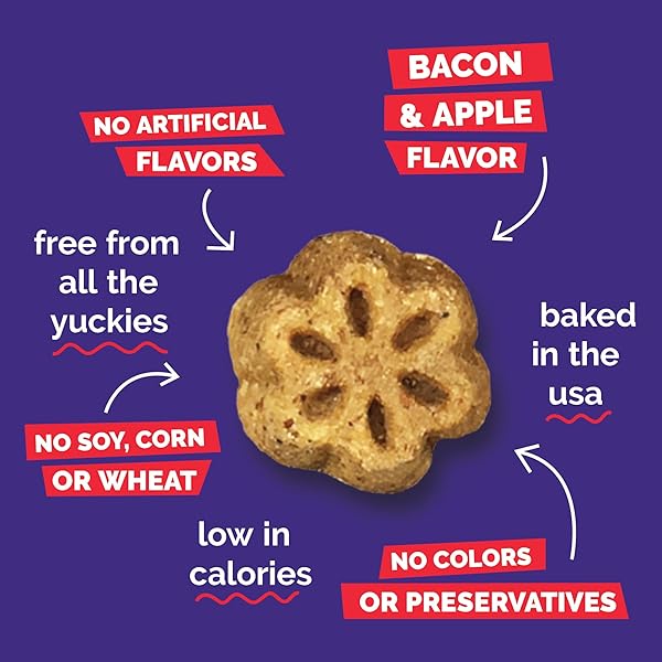 FRUITABLES SKINNY MINI DOG TREATS, HEALTHY SWEET POTATO TREAT FOR DOGS, LOW CALORIE & DELICIOUS, PUPPY TRAINING, FREE OF WHEAT, CORN AND SOY, MADE IN THE USA, BACON AND APPLE FLAVOR, 5OZ