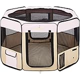 Zampa Portable Foldable Pet playpen Exercise Pen Kennel + Carrying Case for Larges Dogs Small Puppies/Cats | Indoor/Outdoor U