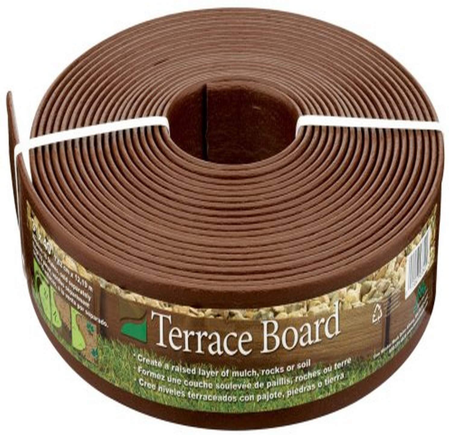 Master Mark Plastics 93340 Terrace Board Landscape Edging Coil 3 Inch by 40 Foot, Brown (New Version)