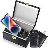 Samfolk Faraday Box with 2 Faraday Bags, Faraday Box for Car Keys, RFID Key Fob Protector Anti-Theft Key Fob Box, Anti-Theft 