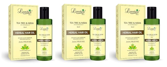 Luster Tea Tree & Neem Herbal Hair Oil (Paraben & Mineral Oil Free)(Pack of 3)-110ml each