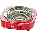 IMUSA USA GAU-80305R Electric Single Burner 1100-Watts, Red