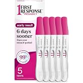 First Response Early Result Pregnancy Test, 5 Count Pack of 1 | Test As Early As 6 Days*, Over 99% Accurate*, Early Pregnancy Detection, Answers In 3 Minutes