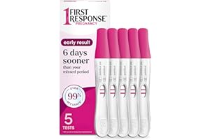 First Response Early Result Pregnancy Test, 5 Count Pack of 1 | Test As Early As 6 Days*, Over 99% Accurate*, Early Pregnancy Detection, Answers In 3 Minutes