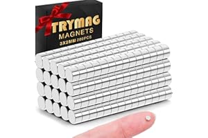 TRYMAG Tiny Magnets, 3x2mm 280 Pcs Small Rare Earth Magnets for Whiteboard, Mini Round Magnet Magnet for Fridge, Office, Craf