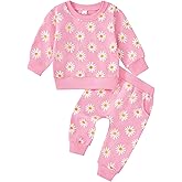 Baby Girl Clothes Toddler Fall Winter Outfit Long Sleeve Graphic Crewneck Sweatshirt+Joggers Pants 2Pcs Infant Set