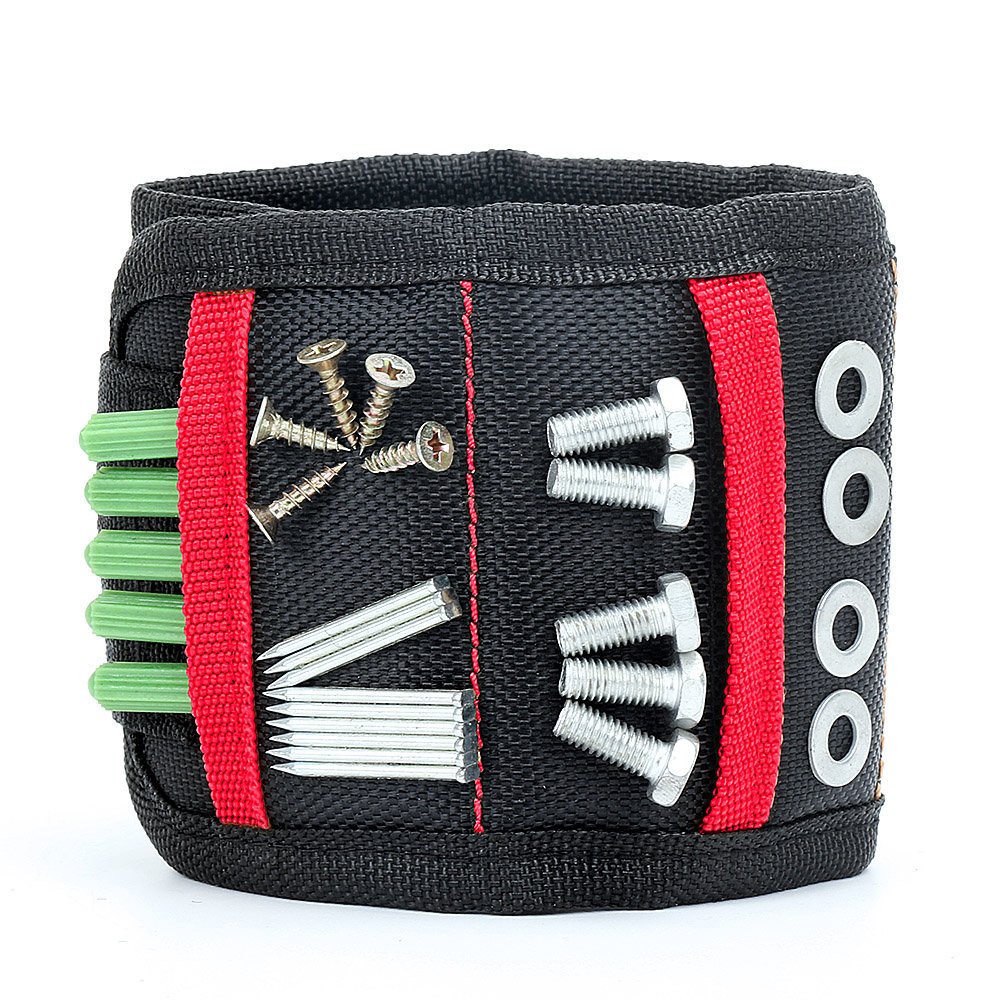 Magnetic Wristband with Strong Magnets for Holding Screws Nails Drill Bits - DIY Handyman Electrician Repair Tools