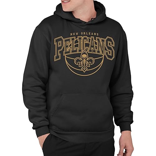 Junk Food New Orleans Pelicans NBA Monochromatic Arch - NBA Adult Pullover Hooded Fleece For Men & Women Black