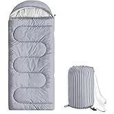 Wake In Cloud - Kids Sleeping Bag for Boys Girls Toddlers, Camping in Warm Cold Weather, Backpacking Lightweight Compact Outdoor Liner for 3 Seasons, Farmhouse Ticking Stripe