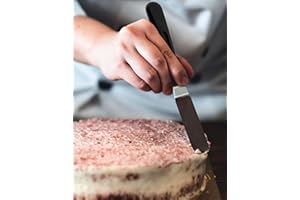 Icing Spatula, Professional Cake Angled Offset Spatula with 6" Stainless Steel Blade - Thickened Frosting Knife with Durable 