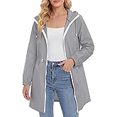 Zando Packable Rain Jacket Women Waterproof - Raincoat for Women Lightweight Hooded Outdoor Windbreaker for Travel Hiking