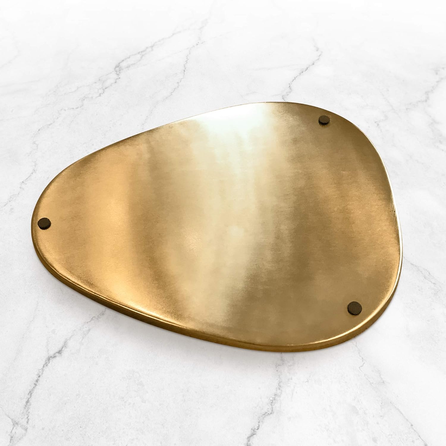 Allegorie Decorative Tray | Stylish Vanity Organizer or Catchall Valet Display | Navy Blue & Gold Metal Serving Tray for Coffee Table, Ottoman, Bar, Liquor or Cocktails 16 x 12.5 inches: Home & Kitchen