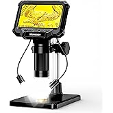 Aikokkl 4.3" LCD Digital Coin Microscope with 2 Side Lights | For coin dates, mint marks and error checks; side lighting reduces shadows on raised details.