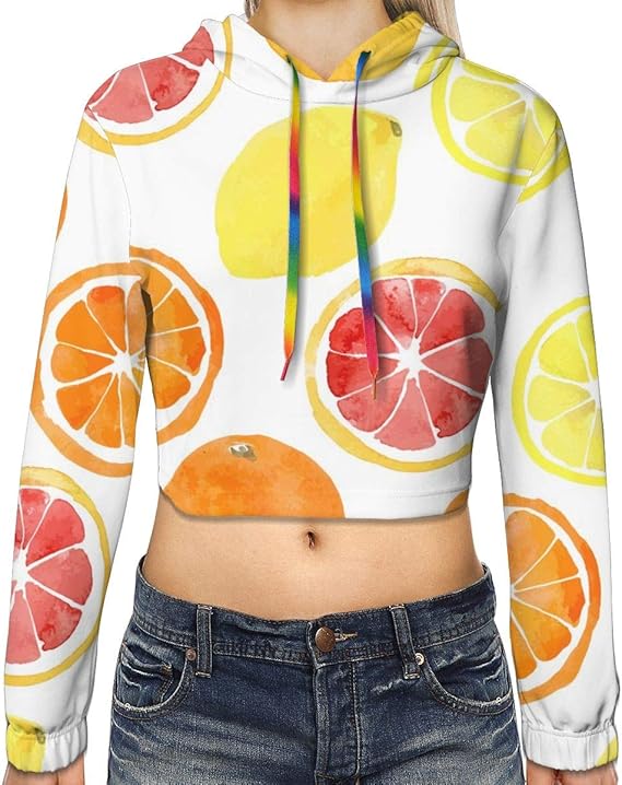 Amazon Co Jp レモン オレンジ グレープフルーツ トップス レディースパーカー スウェット 長袖 フード付き 長袖パーカー プルオーバー ゆったり 春秋 かわいい Black 服 ファッション小物