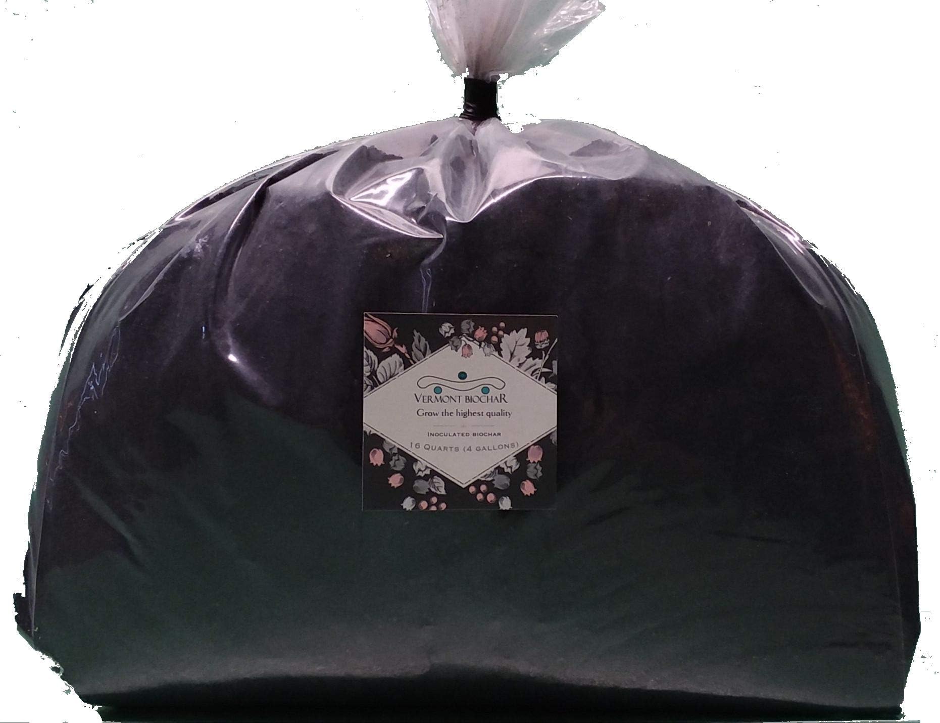 16 quarts (4 gallons) inoculated biochar (Agricultural Charcoal)