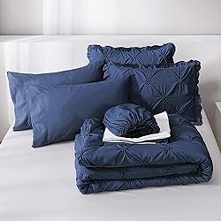 JOLLYVOGUE Navy Blue Twin Size Comforter Sets 5