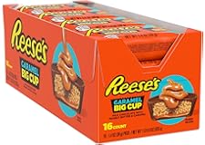 REESE'S Big Cup Caramel Milk Chocolate Peanut Butter Cups, Candy Packs, 1.4 oz (16 Count)