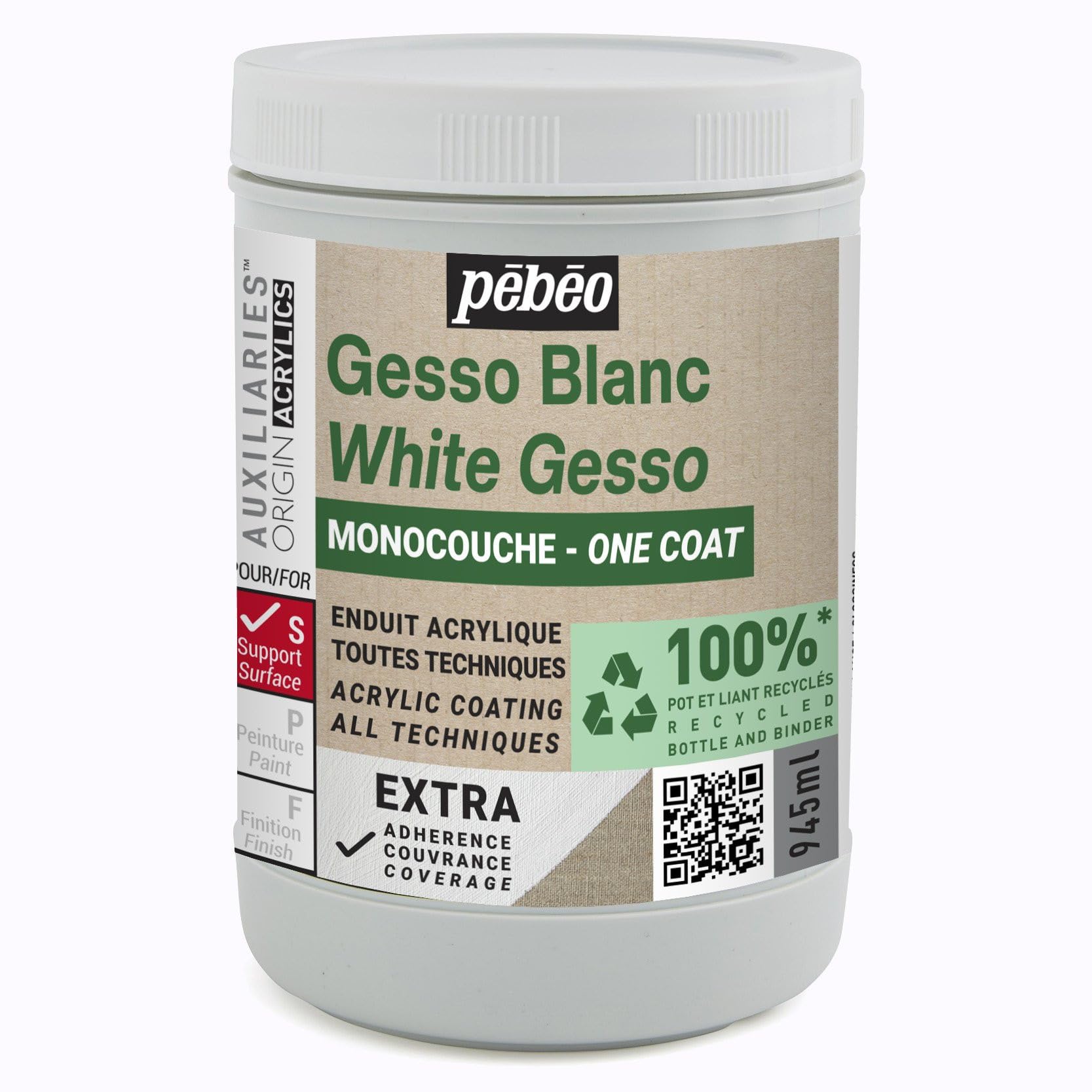 Pébéo Gesso Studio Green Single Coat 946 ml