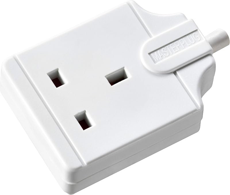 Masterplug Single Socket Trailing Socket White Without Plug or Cable