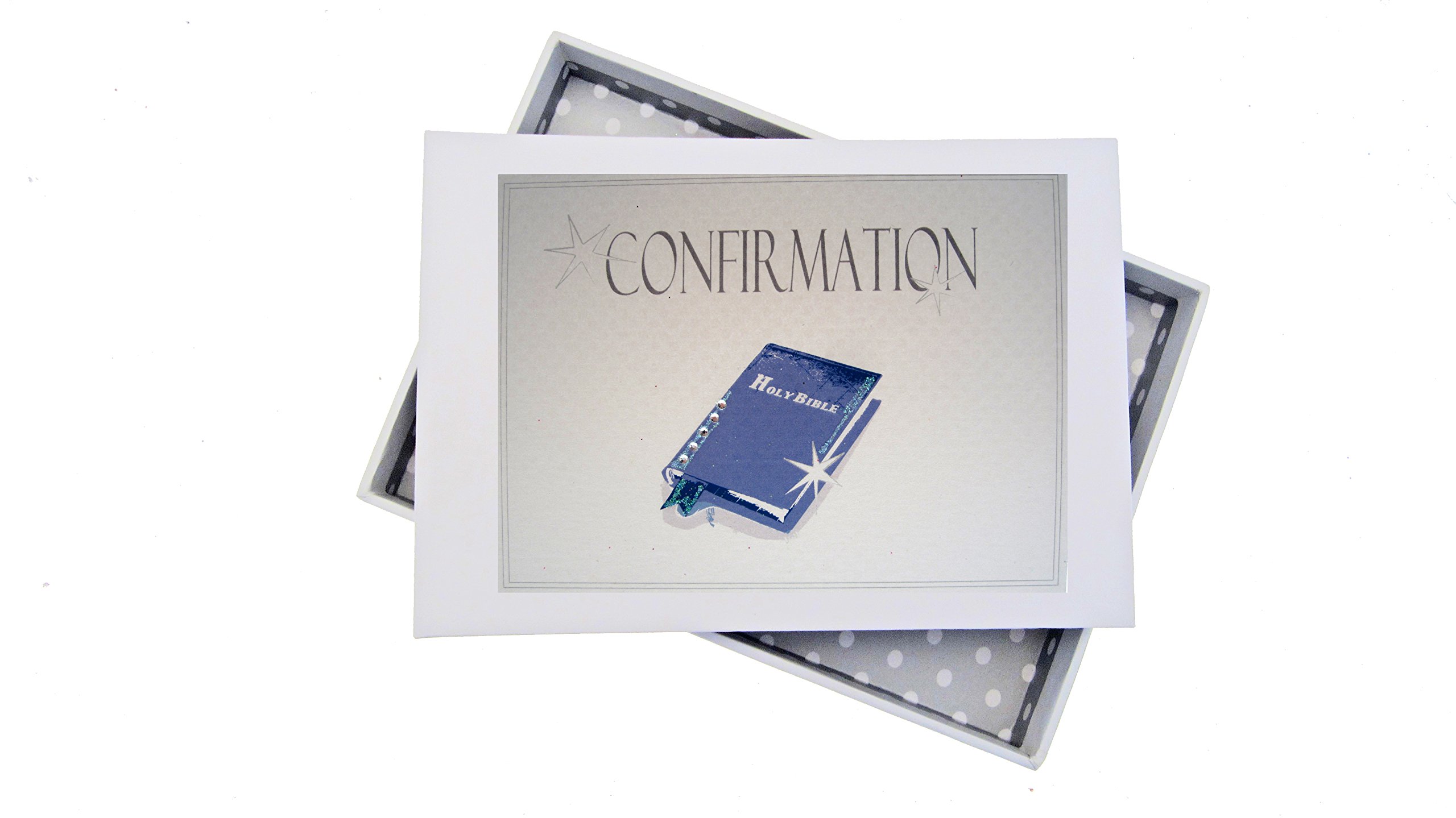 White Cotton Cards, Confirmation Mini Photo Album, Blue Bible, FCB1T, Board, 12.5 x 17.5 x 2.5 cm