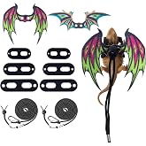 COMSUN 2 Pack Bearded Dragon Lizard Harness Leash Set with Dinosaur Wings | Felt Bearded Dragon Harnesses, Adjustable Reptile Lizard Leashes for Geckos, Chameleon, Lizards