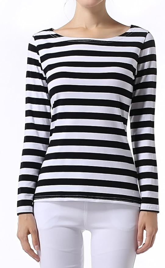 OUGES Loose Casual Tops TShirt for Womens,Long Sleeve