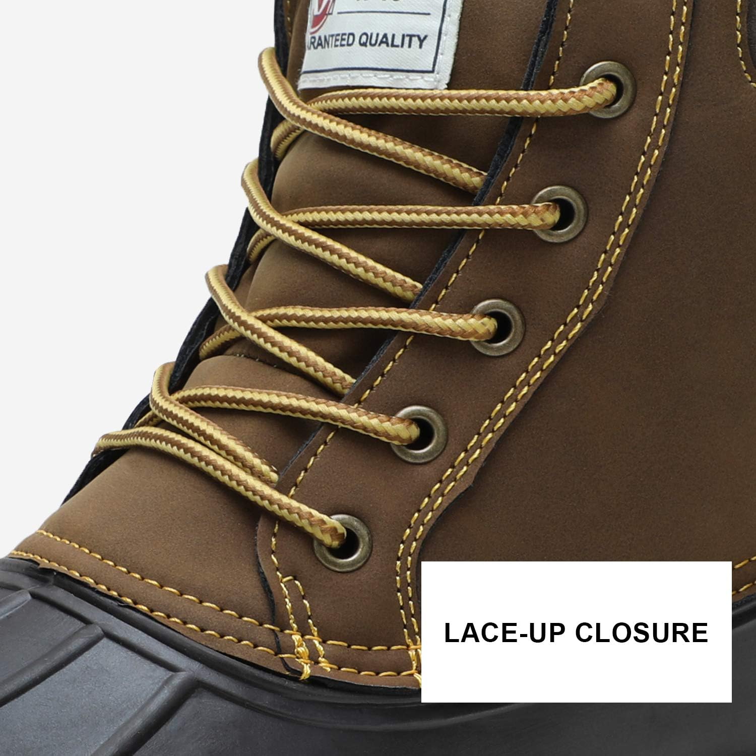  | ALEADER Mens Duck Boot | Waterproof Shell | Fur Lined Insulated Winter Snow Boot | Snow Boots