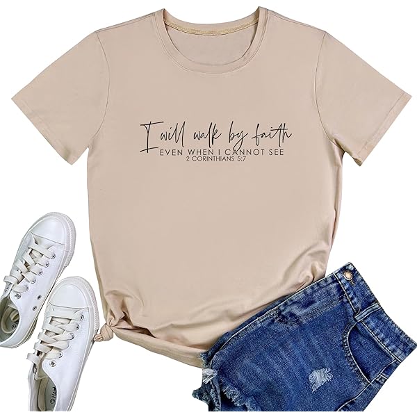 YITAN Women Cute Tees Graphic Casual Tops Apricot Small at Amazon