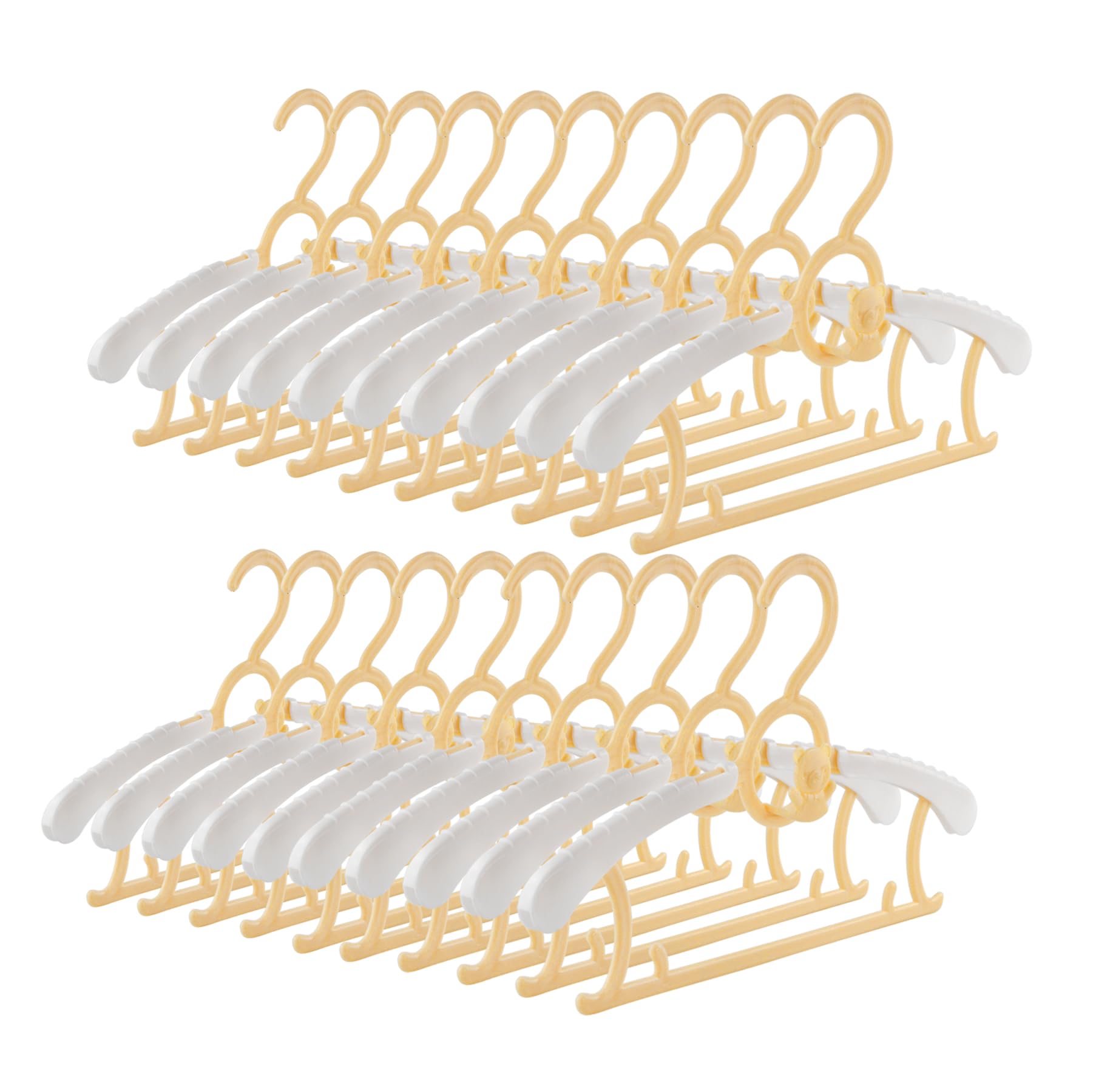 Spesh 20 Pcs Baby Clothes Hangers (28-36cm) Extendable Kids Nursery Coat Hangers Childrens Clothes-hangers for Babies,Toddlers and Teenagers(Yellow)