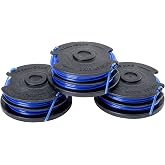 Greenworks 0.065" 3-Pack Dual Line Replacement String Trimmer Line Spool,Black/Blue