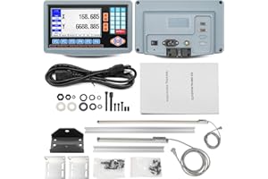 Jecoupoon 2-Axis Digital Display RPM Display Linear Scale Encoder DRO Kit 350mm+700mm for CNC Milling Machine Metal Lathe with Instruction Manual