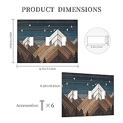 Rustic Geometric Mountain Wilderness Wood 3 Gang