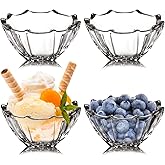 NUTRIUPS Small Glass Bowls Set, Mini Dessert Bowls Set for Small Portion Food, Dessert and Snack (4 Inch, 4 Pack)