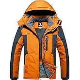 GEMYSE Men's Ski Snow Jacket Warm Winter Waterproof Coat Snowboard Rain Jacket Hooded Windproof Windbreaker