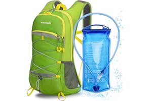 WOOMADA Hydration Backpack Hiking Water Backpack with 2 Liter BPA Free Water Bladder for Women Men Running Vest for Hiking Essentials Accessories Lightweight Bag for Hiking Running Cycling Camping