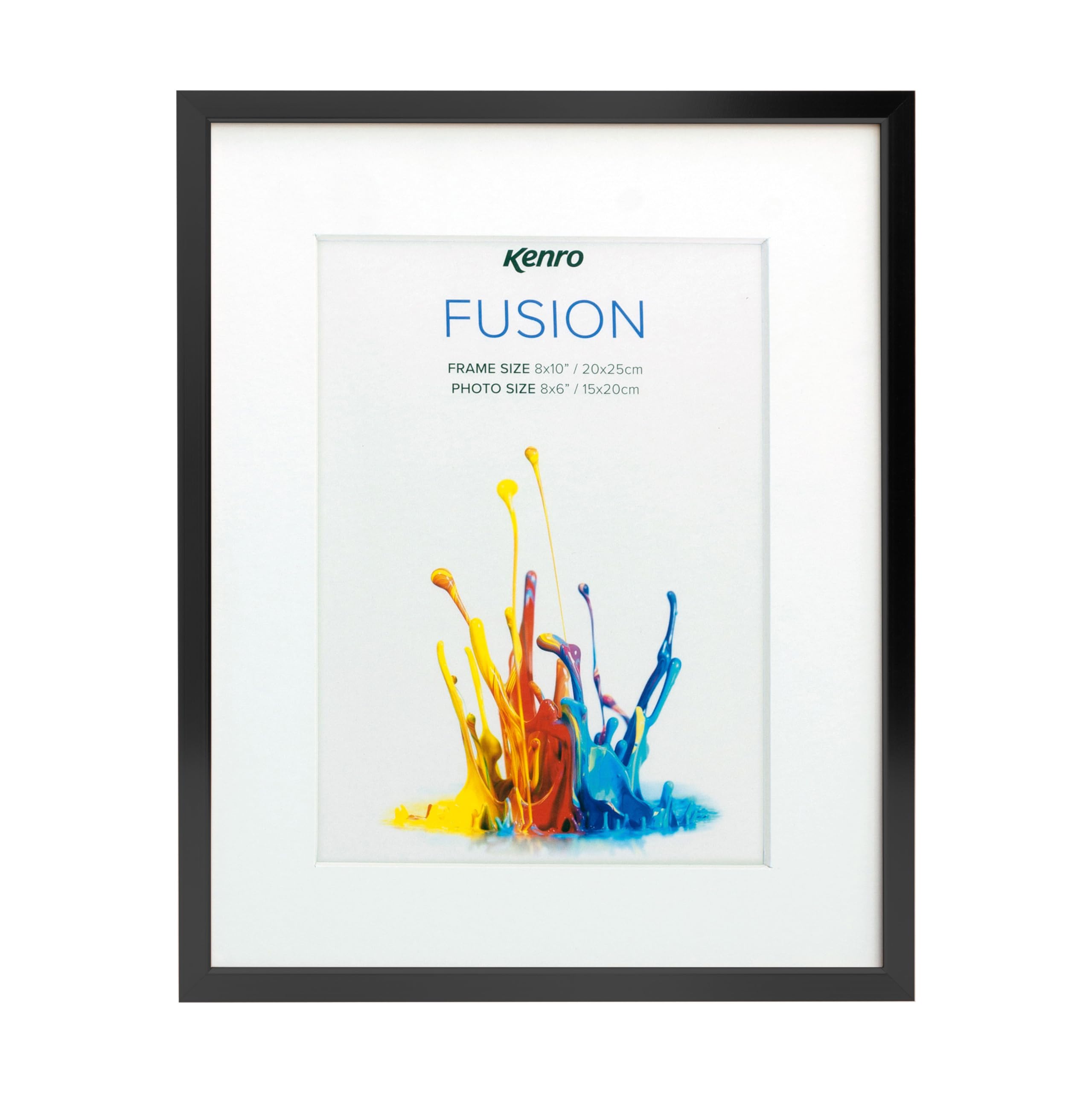 Kenro Fusion Series Black Metal Photo Frame 9x7 Inch / 23x18cm with Picture Mat for Photo 7x5 Inch / 13x18cm - FNC1318B