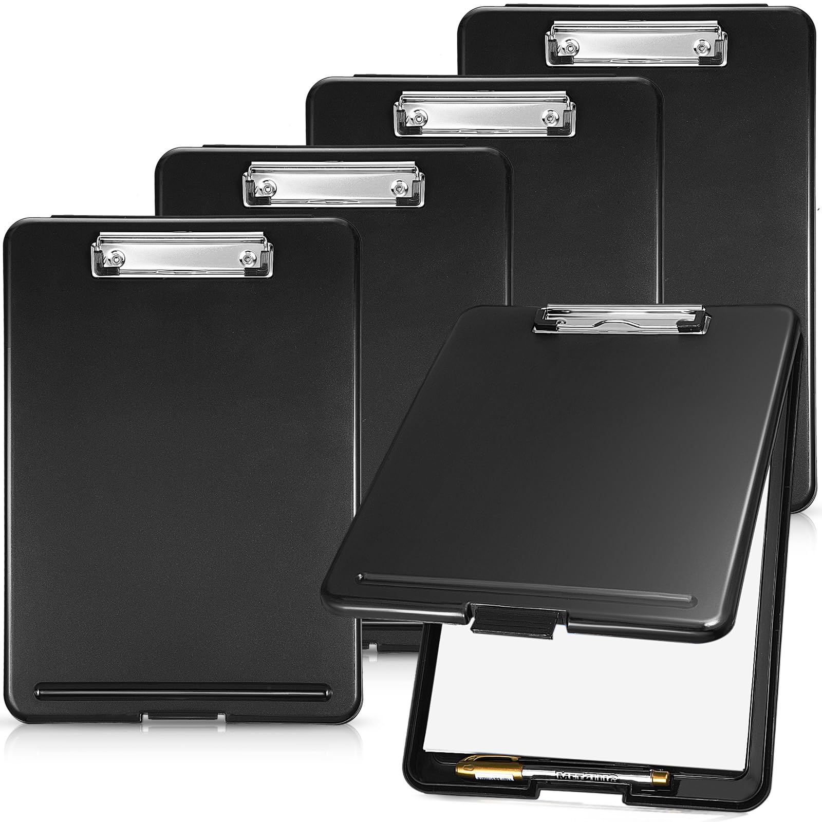 Photo 1 of Mimorou 5 Pcs Clipboard with Storage Plastic Nursing Clipboard 9.5 x 13.5 Inch with Low Profile Clip Foldable Clip Board with Storage for Home Office Back to School Supplies