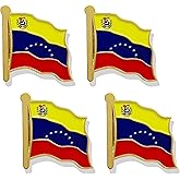 stidsds Venezuela Flag Pin - Venezuela Flags Pins Lapel Venezuelan Flag Enamel Lapel Pin Men Women Suit & Waving Patriotic Metal Badge Souvenir Hat Backpacks Decoration(4 Pack)