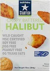 Starfish, Halibut Battered Crispy Frozen, 10 Ounce